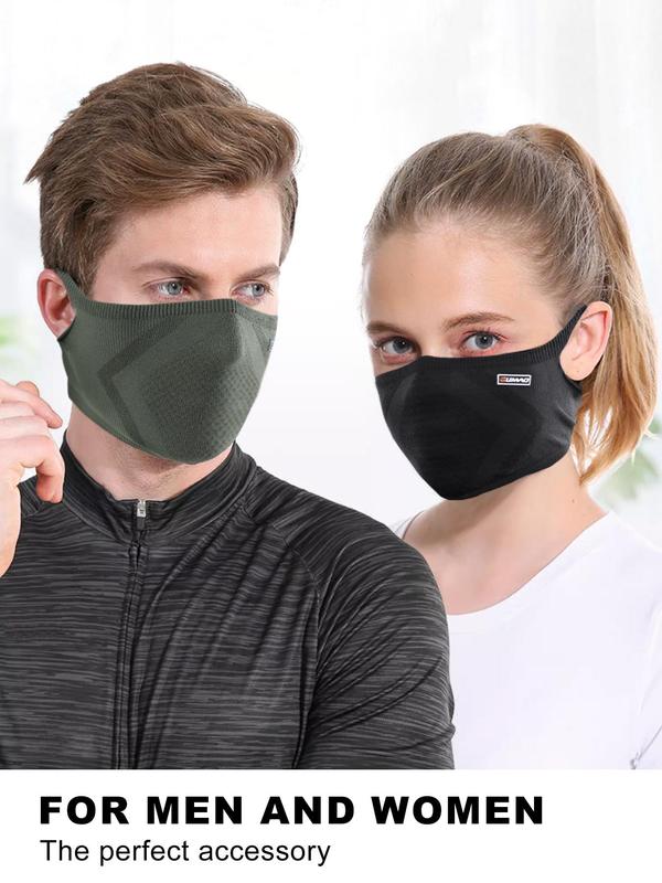 Fashion Letter Label Decor Face Mask, Windproof Breathable Elastic Face Cover, Reusable Outdoor Hiking Cycling Skiing Sports Half Mask Bandana Scarf for Men & Women