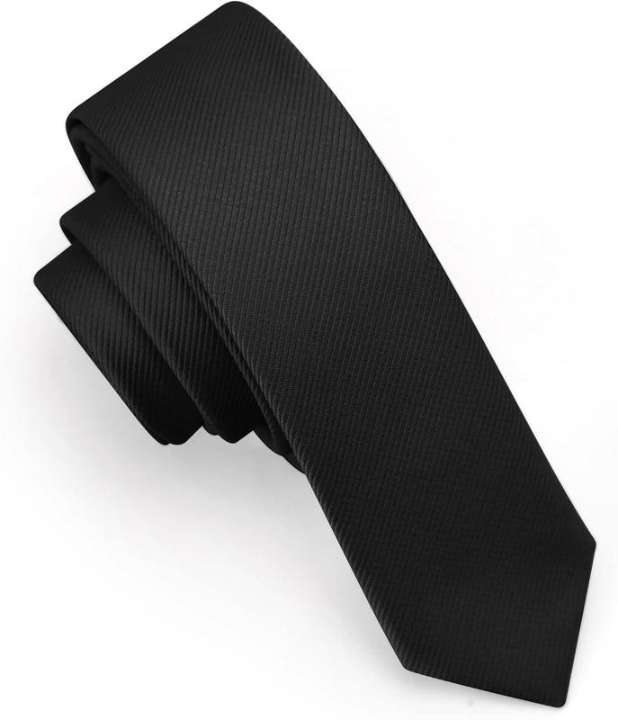 Men's Skinny Ties Solid Color Formal Neckties 1.58