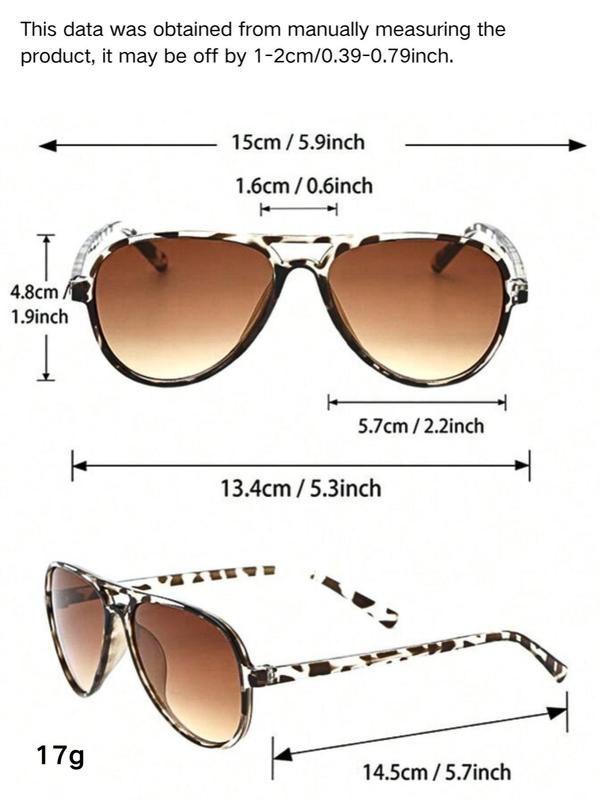 Unisex Vintage Trendy Tortoise Pattern Aviator Sunglasses, Retro Outdoor Sports Sunglasses, Fashionable Sunglasses for Men & Women for Everyday Use