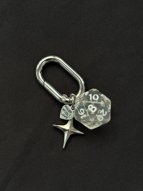 Creative Dice Design Keychain, Cute Cheart & Star Charm Decor Keychain for Women & Men, Fashion Accessories, Trendy All-match & Exquisite Keychain for Birthday Gift