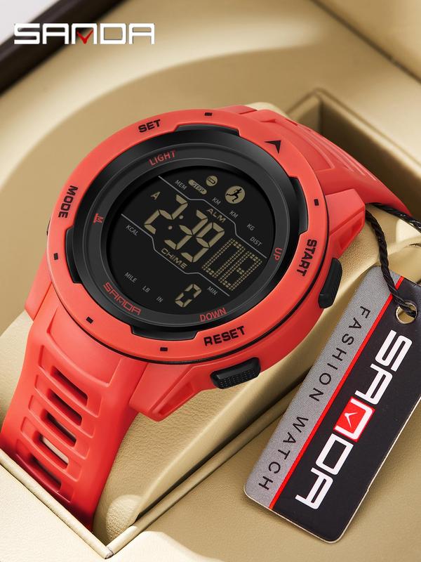 Men's Sporty Digital Watch, Fashionable Digital Watch with Luminous Dial, Digital Display Waterproof Watch for Men