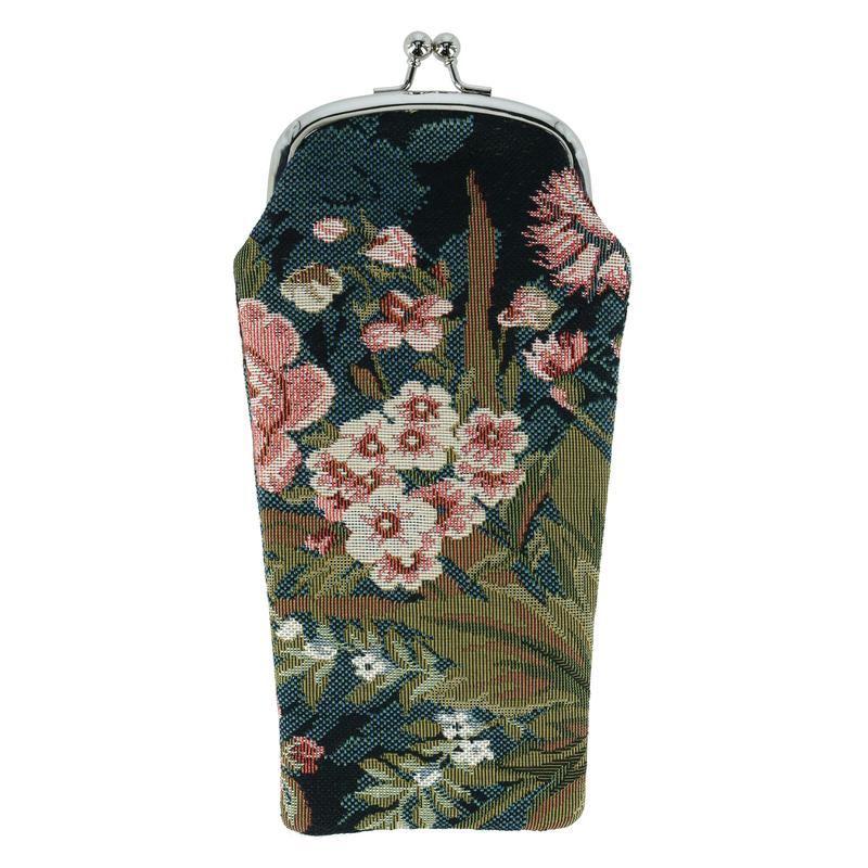 CTM Women's Floral Print Tapestry Glasses Case