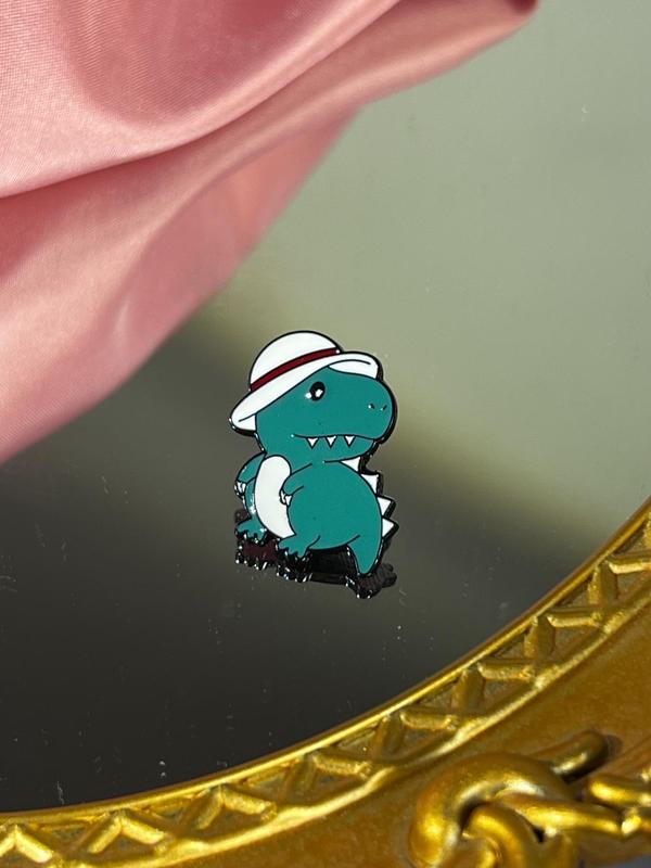 Summer Cartoon Dinosaur Design Brooch, Cute Animal Badge for Men & Women, Enamel Pin Suitable for Backpacks, Jeans, Scarves, Hats Decoration