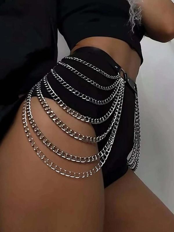 Women's Chain Decorated Designer Waist Belts, Punk Style Y2k Waist Chain Harness Strap, Fashion Accessories for Party, Daily Clothing Decor