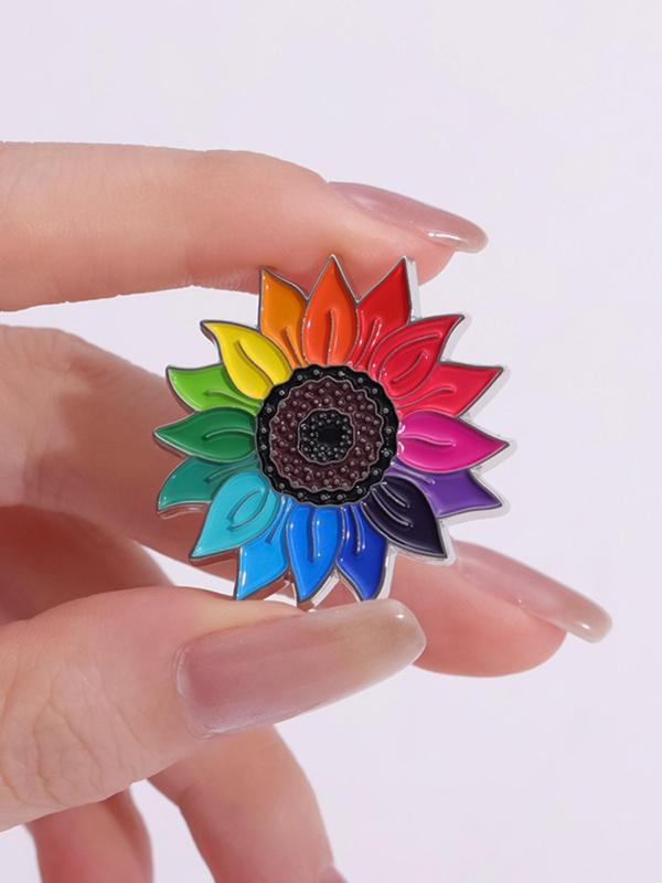 Colorful Sunflower Design Brooch, Fashion Brooch for Women & Men, Enamel Pin Suitable for Backpacks, Jeans, Scarves, Hats Decoration for Birthday Gift