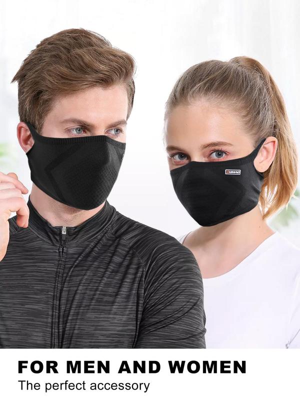 Fashion Letter Label Decor Face Mask, Windproof Breathable Elastic Face Cover, Reusable Outdoor Hiking Cycling Skiing Sports Half Mask Bandana Scarf for Men & Women