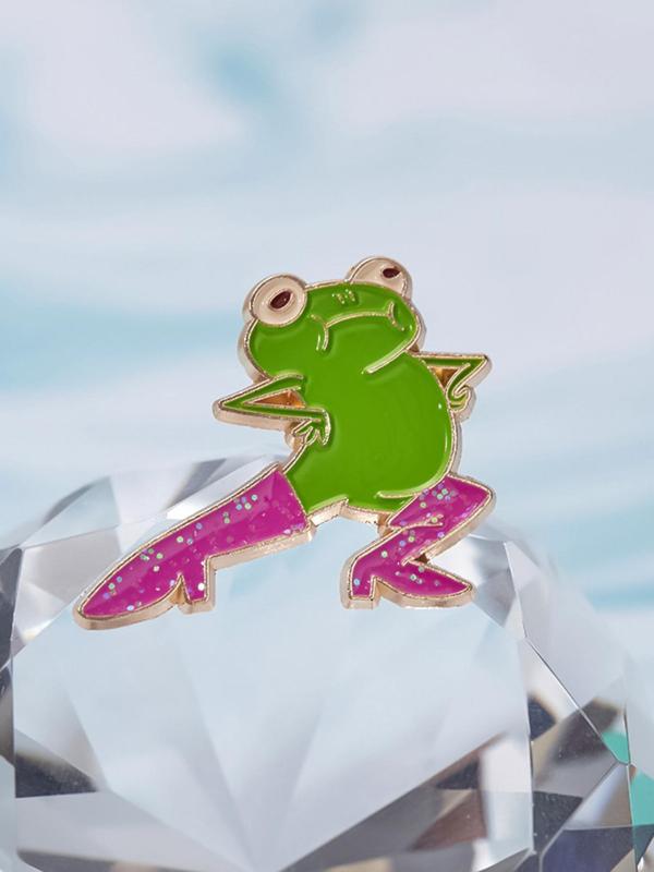 Cute Cartoon Frog Design Brooch, Fashion Brooch for Women & Men, Enamel Pin Suitable for Backpacks, Jeans, Scarves, Hats Decoration