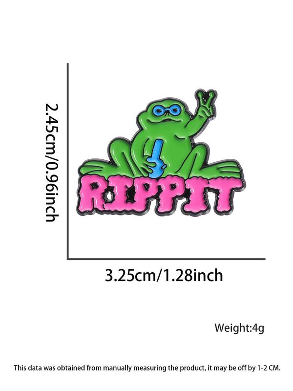 Cute Frog & Letter Design Brooch, Fashion Alloy Brooch Pin for Clothes, Creative Personalized Badge for Daily Clothing Decor