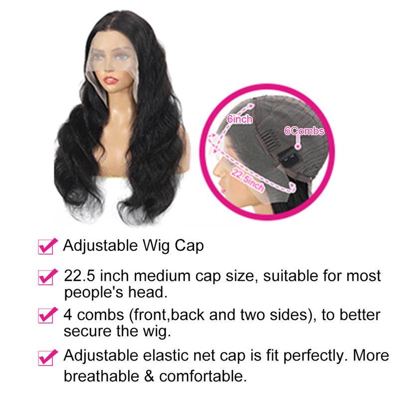 Body Wave 13x6 HD Lace Front Human Hair Wigs 200% density Pre plucked  Lace Frontal Human Hair Wigs For Women With Baby Hair