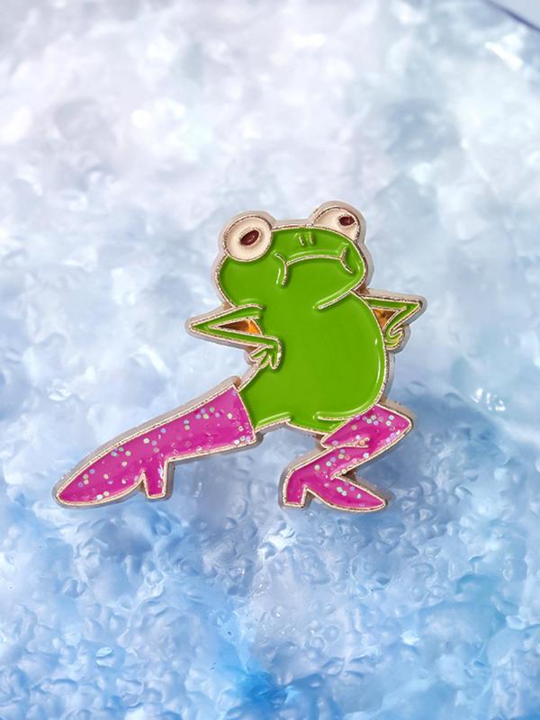 Cute Cartoon Frog Design Brooch, Fashion Brooch for Women & Men, Enamel Pin Suitable for Backpacks, Jeans, Scarves, Hats Decoration