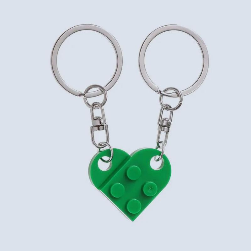 Matching Connecting Brick Keychain for Couples and Best Friends High Quality Durable Gifts for Him Gifts for Her Anniversary Birthday Father's Day Building Blocks Valentine's Day