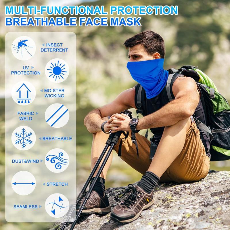 4 Pack Neck Gaiter Face Mask : Balaclava Mask & Bandana Headband for Men Women