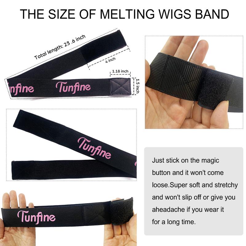 Tunfine Hair Elastic Bands For Lace Front Wig Install Band For Melting Lace Edge Lace Frontal Wig Bands For Keeping Wigs In Place Edge Wrap To Lay Edges Melt One Piece