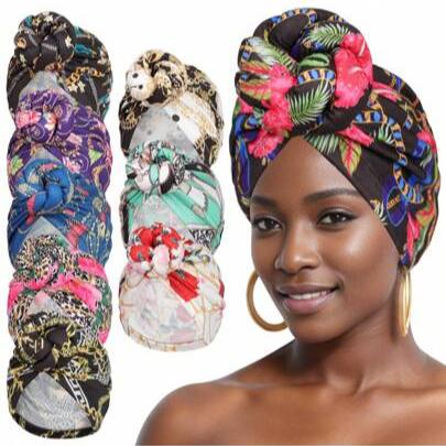 Elegant Women Turbans Solid Color Handmade Flower Knot African Fashion Chemotherapy Hat Leisure Comfortable Breathable High-End Daily Headscarf Hat