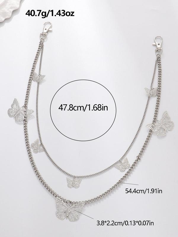  Butterfly Waist Chain, Fashionable Punk Style Butterfly Decor Waist Chain, Fashion All-match Jewelry For Women For Cloth Decor