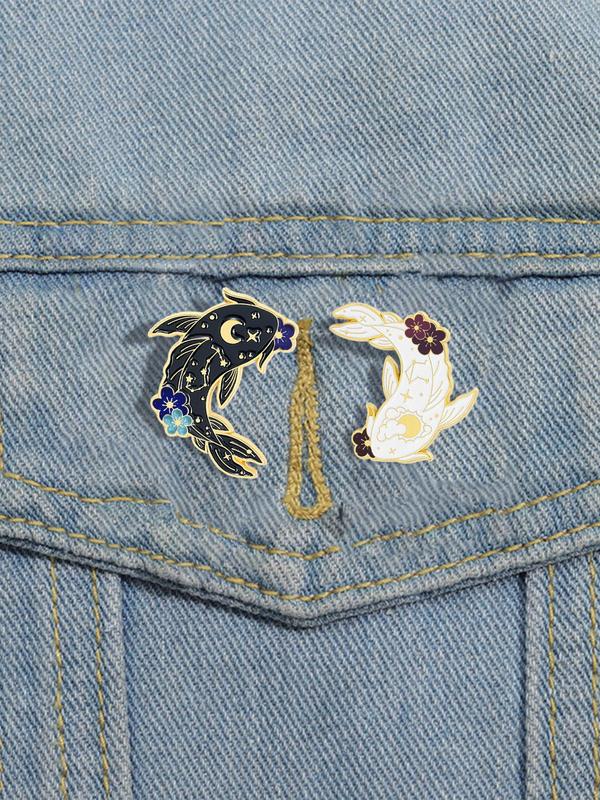 Cute Cartoon Fish Design Brooch, Fashionable Enamel Pin Suitable for Backpacks, Jeans, Scarves, Hats Decoration, Casual Alloy Jewelry for Men & Women