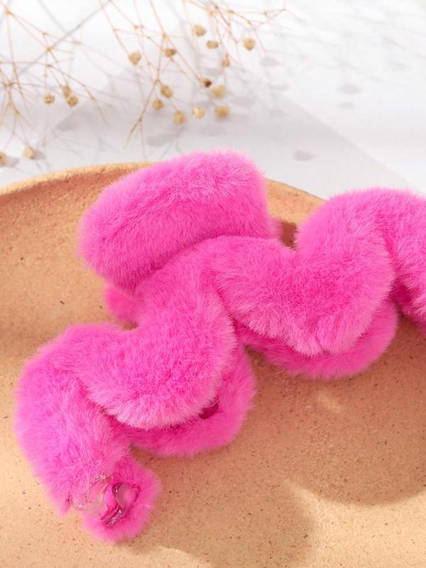 Funny Cute Large Size Hair Claw, Fashionable Solid Fluffy Plush Kawaiii Hair Accessories for Women & Girls, Elegant 2024 Trendy Hair Accessories for Parties and Daily Life