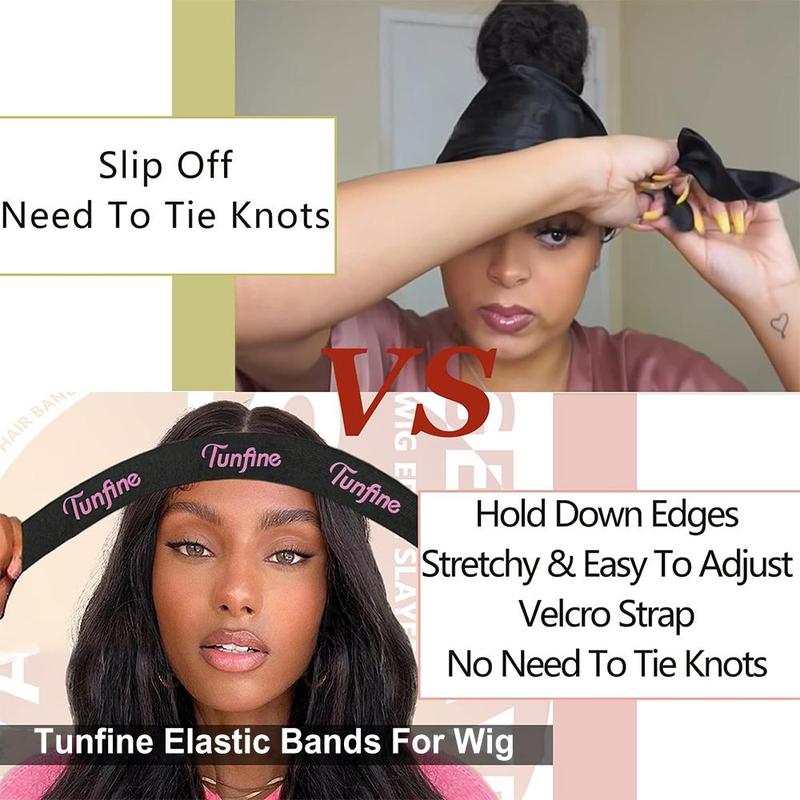 Tunfine Hair Elastic Bands For Lace Front Wig Install Band For Melting Lace Edge Lace Frontal Wig Bands For Keeping Wigs In Place Edge Wrap To Lay Edges Melt One Piece