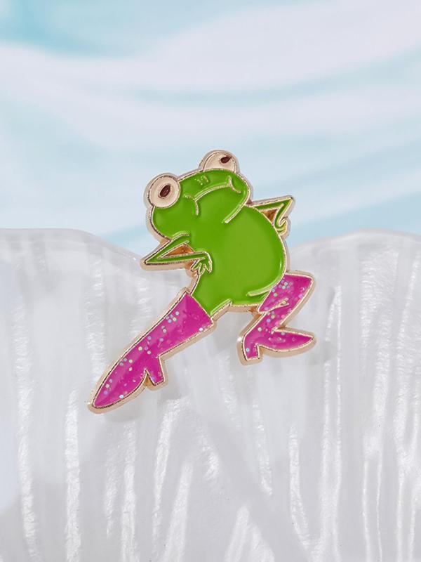 Cute Cartoon Frog Design Brooch, Fashion Brooch for Women & Men, Enamel Pin Suitable for Backpacks, Jeans, Scarves, Hats Decoration