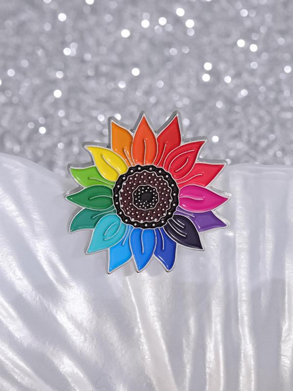 Colorful Sunflower Design Brooch, Fashion Brooch for Women & Men, Enamel Pin Suitable for Backpacks, Jeans, Scarves, Hats Decoration for Birthday Gift