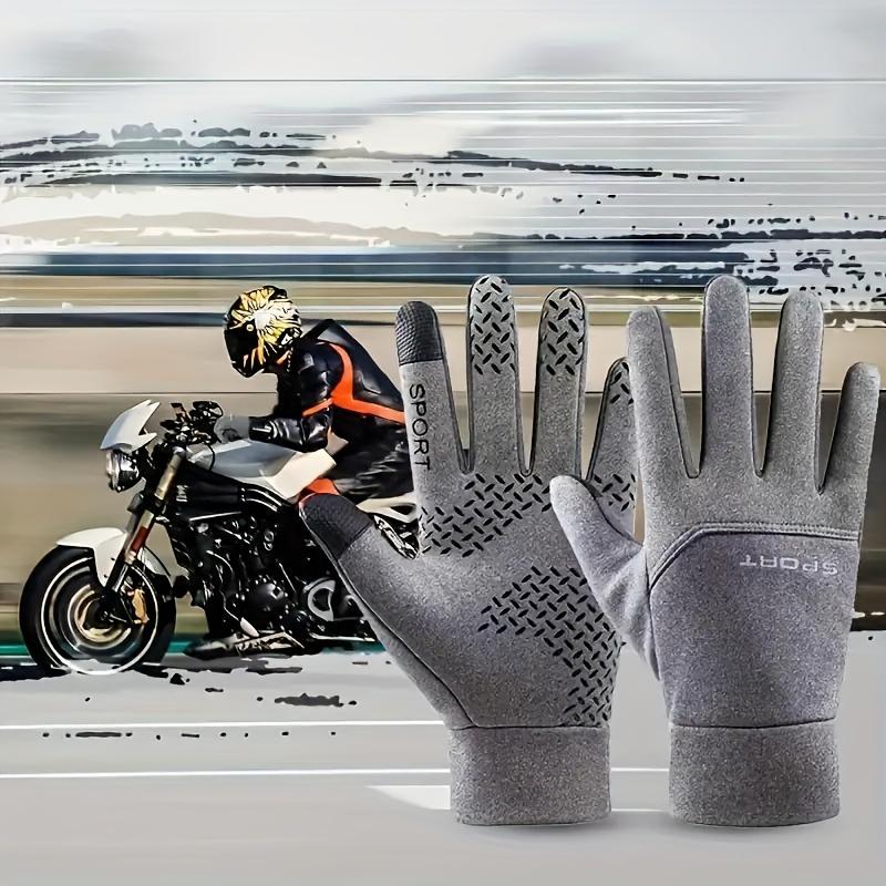 A Pair of Thermal Waterproof Touch Screen Gloves for Men and Women-Polyester Woven Fabric, College Style-Suitable for Driving, Running, Cycling