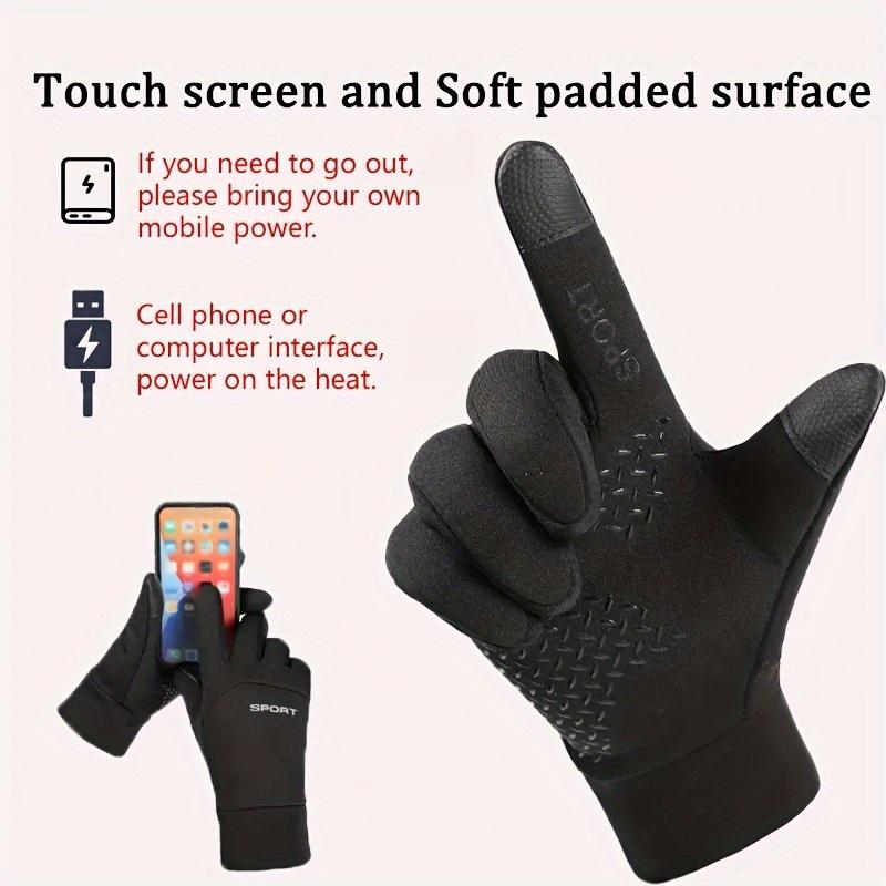 Avant-garde fashion accessories 1 Pair Unisex Winter Warmers - USB Heated Gloves with Touch Screen, Enhanced Grip, Soft Padding, Universal Fit, Polyester Blend, USB Powered (Bring Your Own Power Bank)