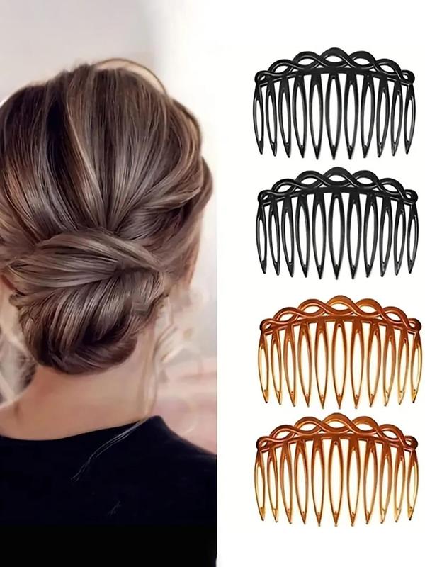 4pcs Vintage Twist Hair Comb, Casual Hair Accessories for Women