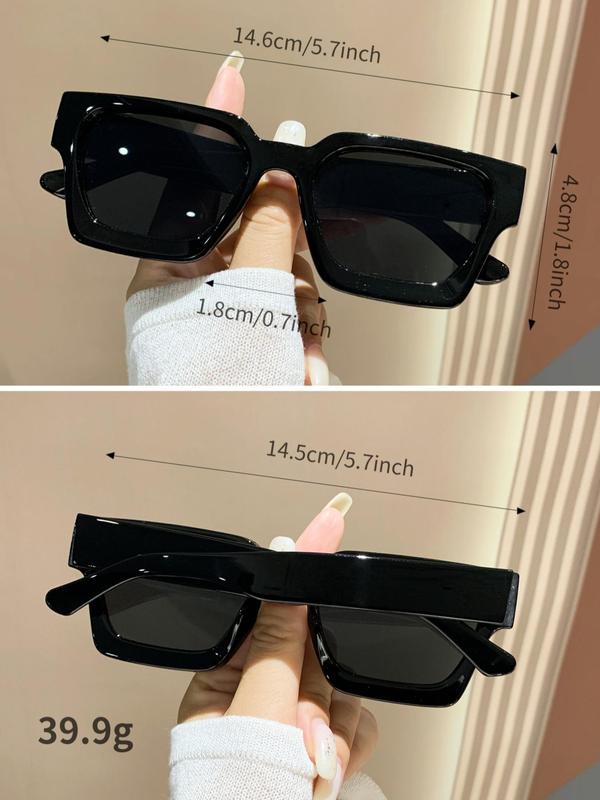 1 Pair Simple Sunglasses for Everyday Use, Summer Square Frame Fashion Sunglasses, Travel Accessories for Streetwear