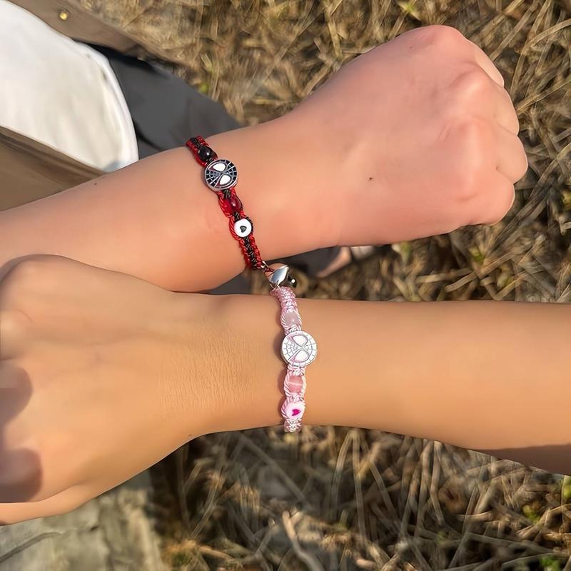 Friendship Couples Bracelets Set, Valentine's Day Birthday Jewelry Gifts for Bf and Gf Soulmate, Matching Spider Bracelet for Best Friend Bestie Daugter Sister Son