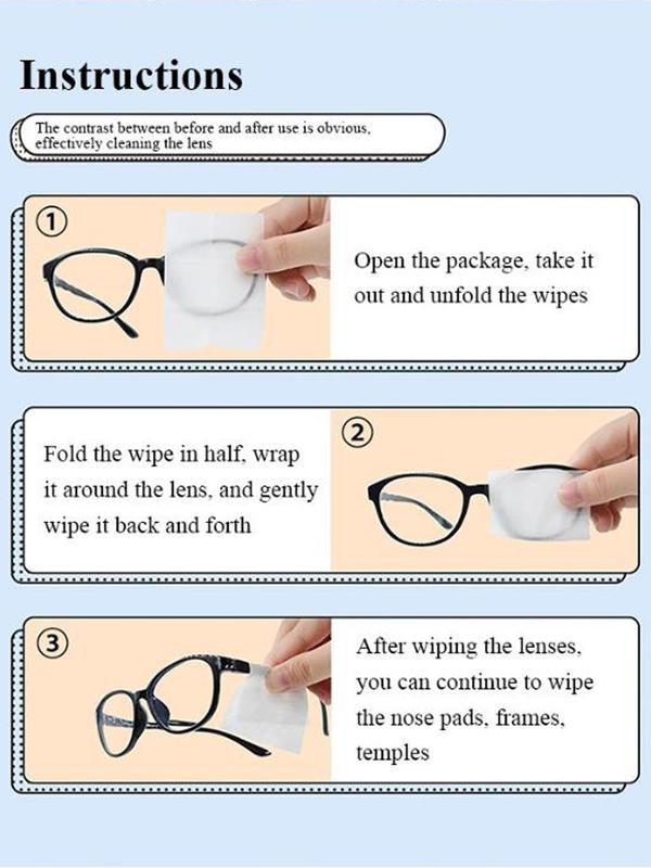 Glasses Cleaning Wipes, Disposable Glasses Cloth Wipes, Eyewear Cleaning Paper Wipes, Clean Glasses And Mobile Phone Screens And Lenses