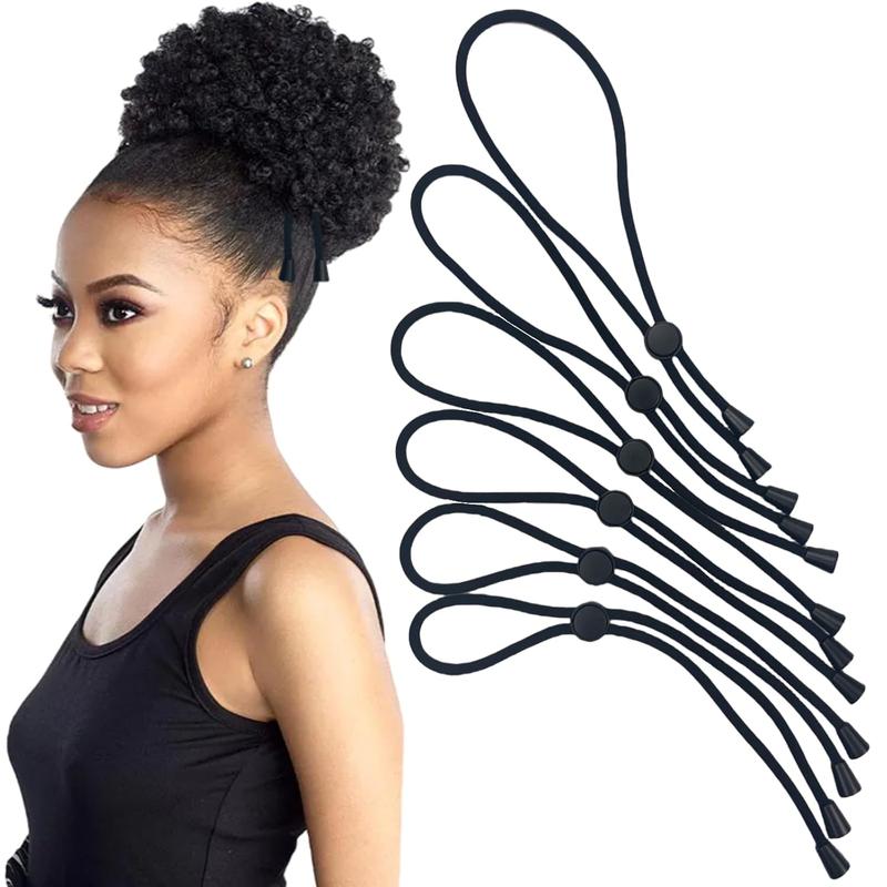 6  Count  Adjustable Length hair ties for Thick Hair, Afro Hair Accessories for Afro Puffs Thick Curly Hair, Ponytails, Locs, Pineapples Hairstyles for Black Women Girls