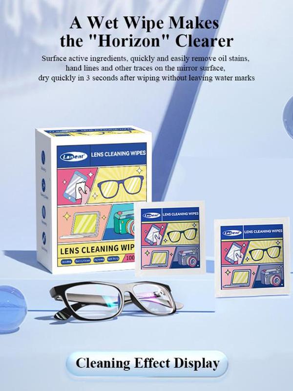 Glasses Cleaning Wipes, Disposable Glasses Cloth Wipes, Eyewear Cleaning Paper Wipes, Clean Glasses And Mobile Phone Screens And Lenses