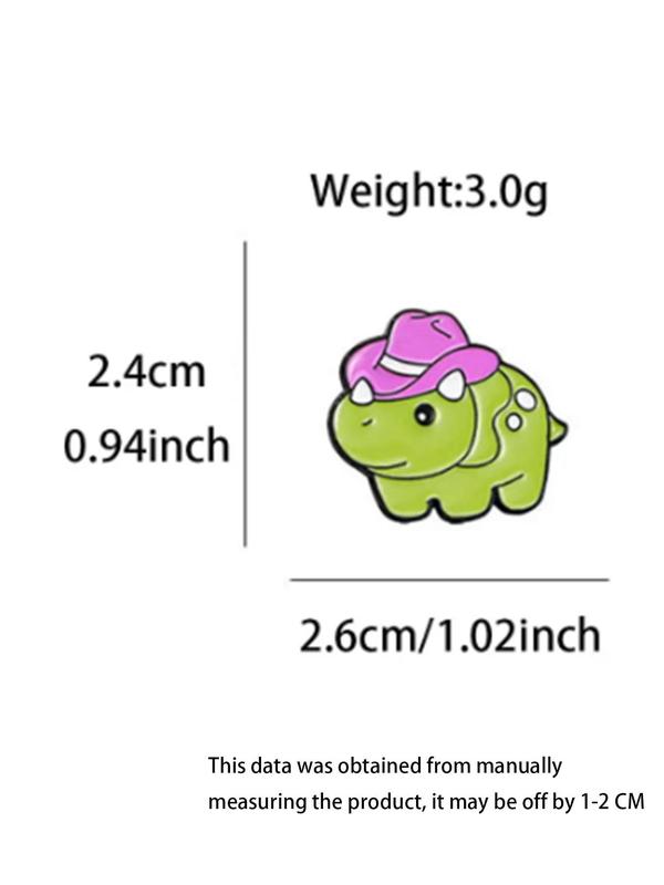 Summer Cartoon Dinosaur Design Brooch, Cute Animal Badge for Men & Women, Enamel Pin Suitable for Backpacks, Jeans, Scarves, Hats Decoration