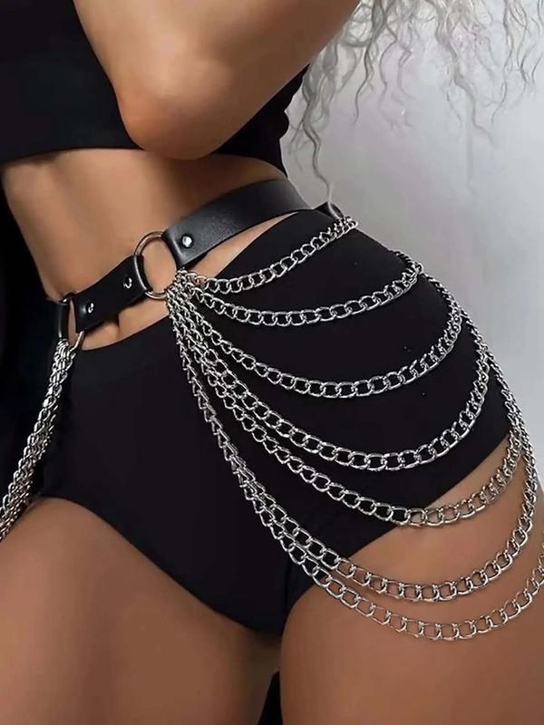 Women's Chain Decorated Designer Waist Belts, Punk Style Y2k Waist Chain Harness Strap, Fashion Accessories for Party, Daily Clothing Decor