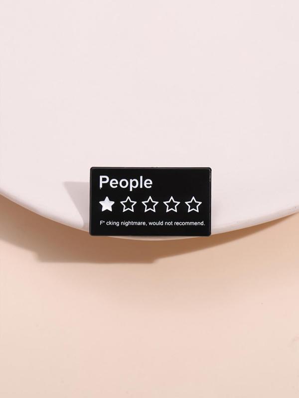 Cute Rectangle Shaped Brooch, Novelty Letters Design Badge for Clothes & Hat & Backpack Decor, Fashionable Kawaii Accessories As Gift for Men & Women, Creative Safety Pin for Party