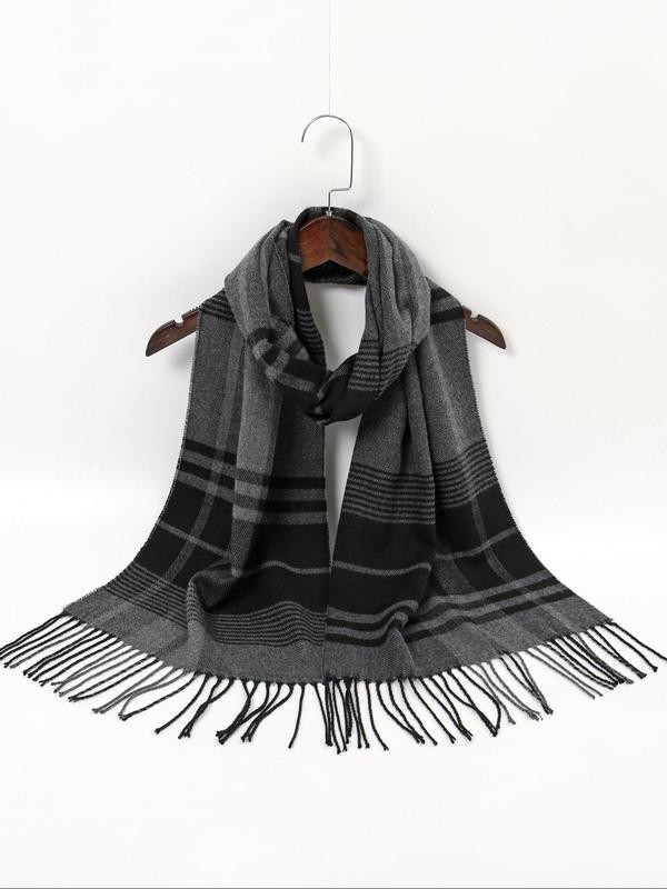 Plaid Pattern Long Scarf, Casual Soft Warm Shawl for Fall & Winter, Fashion Accessories for Women & Men