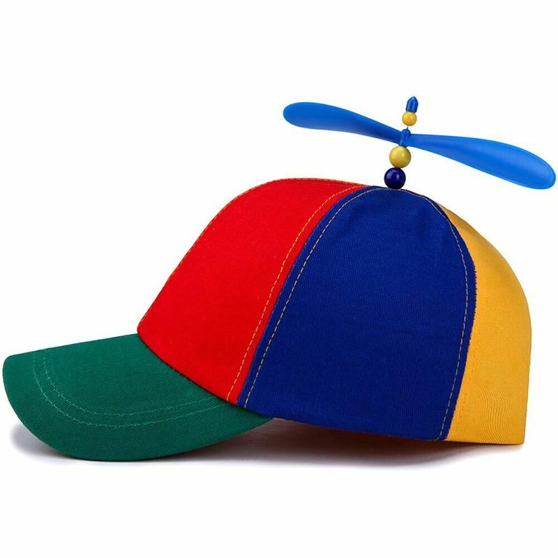 JMILYJW Unisex Rainbow Color Helicopter Propeller Cap Hat School Boy Fancy Dress Cap