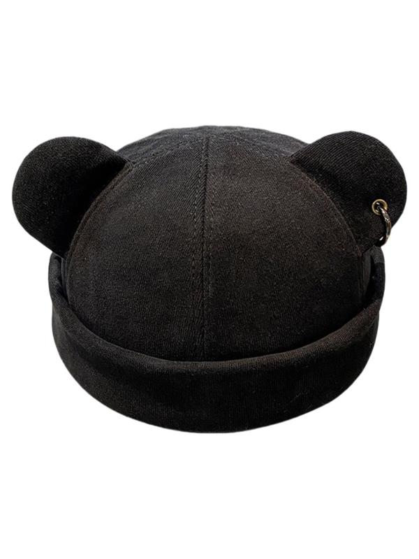 Cute Bear Ear Design Beanie Hat, Casual Trendy Beanie Hat for Fall & Winter, Fashion Accessories for Both Men & Women