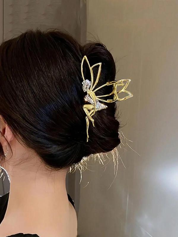 Elegant Rhinestone Decorated Fairy Design Hair Claw, Fashionable Hair Accessories for Women & Girls, Trendy All-match & Exquisite Hair Accessories for Daily Use