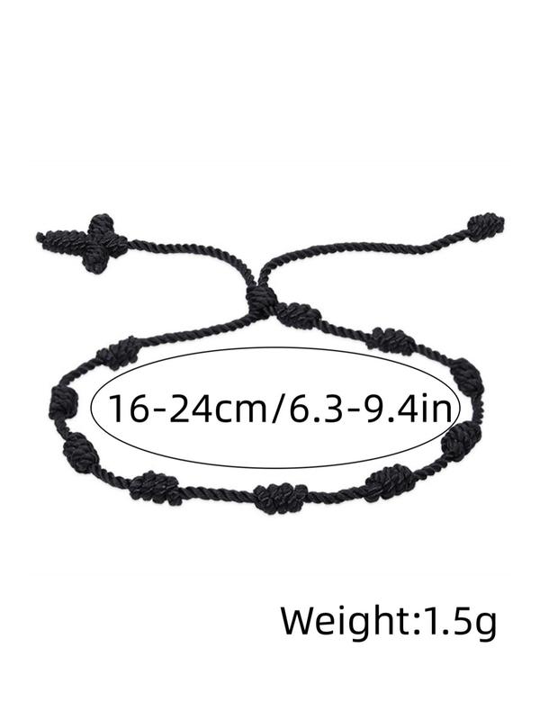 Unisex Easter Street Style Knot Design Cross Bracelet & Charm Bracelet, Casual Trendy Lucky Minimalist Matching Bracelet, 2024 New Stylish Jewelry As Xmas Gift for Girlfriend & Boyfriend