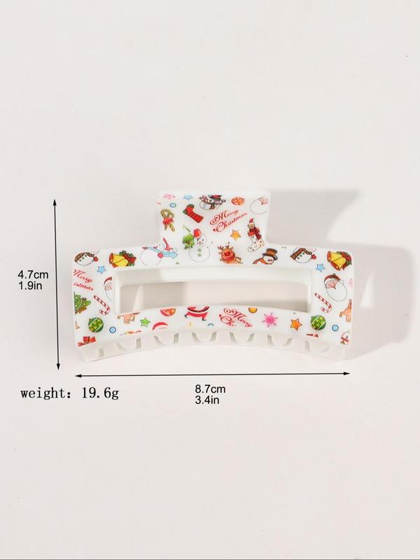 Cute Christmas Themed Hair Claws, Lovely Hair Accessories for Women & Girls, Minimalist Headwear Suitable for Thick Hair