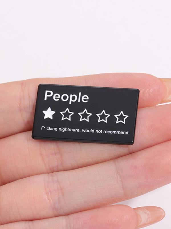 Cute Rectangle Shaped Brooch, Novelty Letters Design Badge for Clothes & Hat & Backpack Decor, Fashionable Kawaii Accessories As Gift for Men & Women, Creative Safety Pin for Party