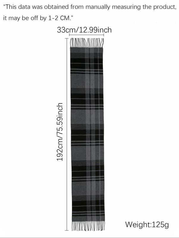 Plaid Pattern Long Scarf, Casual Soft Warm Shawl for Fall & Winter, Fashion Accessories for Women & Men