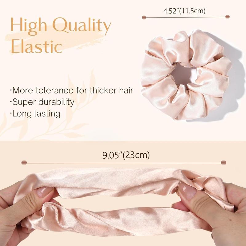 6 12 Pack Glossy Satin Scrunchies - No Damage Hair Ties for Women and Girls, Silk Styling Scrunchies for Holiday