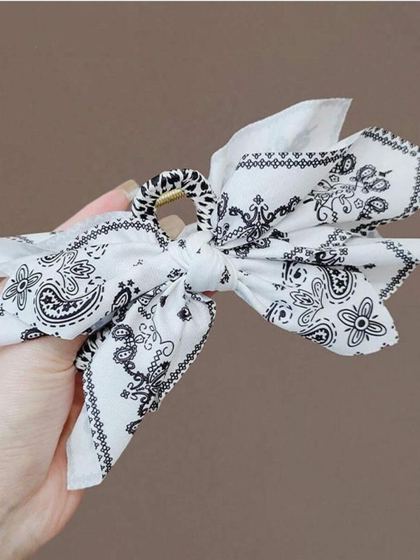 Women's Boho Style Paisley Pattern Bowknot Design Hair Claw, Vintage Trendy Hair Claw, Fashionable Hair Accessories for Women & Girls