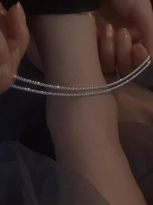 Glitter Shiny Anklet for Women for Gift, Fashion All-match Anklet, 2024 Trendy Bling Bling Body Matching Dainty Jewelry Accessory