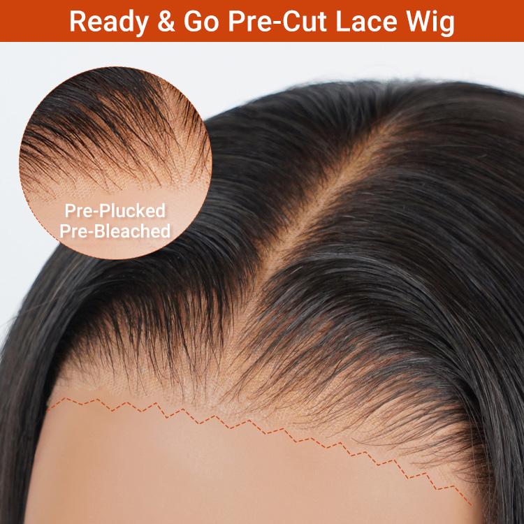 Wiggins Hair Ready And Go Glueless Wig Pre Cut Straight 4x7 Lace Closure Wig Human Hair Pre Bleached Pre Plucked Beginner Friendly