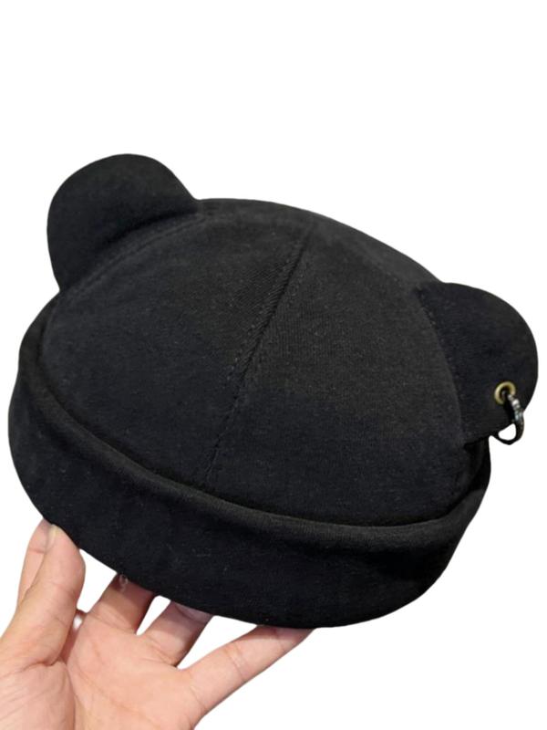 Cute Bear Ear Design Beanie Hat, Casual Trendy Beanie Hat for Fall & Winter, Fashion Accessories for Both Men & Women