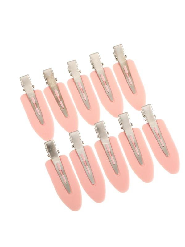 10pcs set Casual Trendy No Crease Hair Clips for Women, Simple Style Plain Color Hair Clips, Fashionable Hair Accessories for Girls for Daily Use