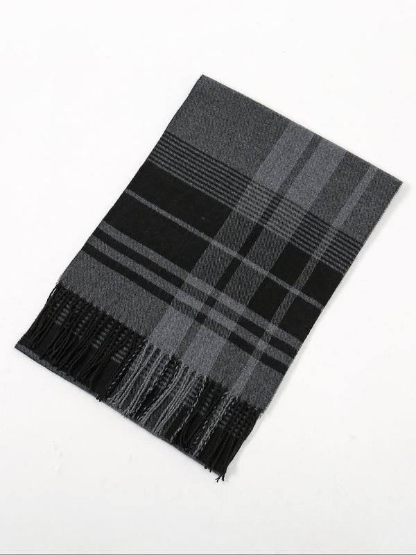 Plaid Pattern Long Scarf, Casual Soft Warm Shawl for Fall & Winter, Fashion Accessories for Women & Men